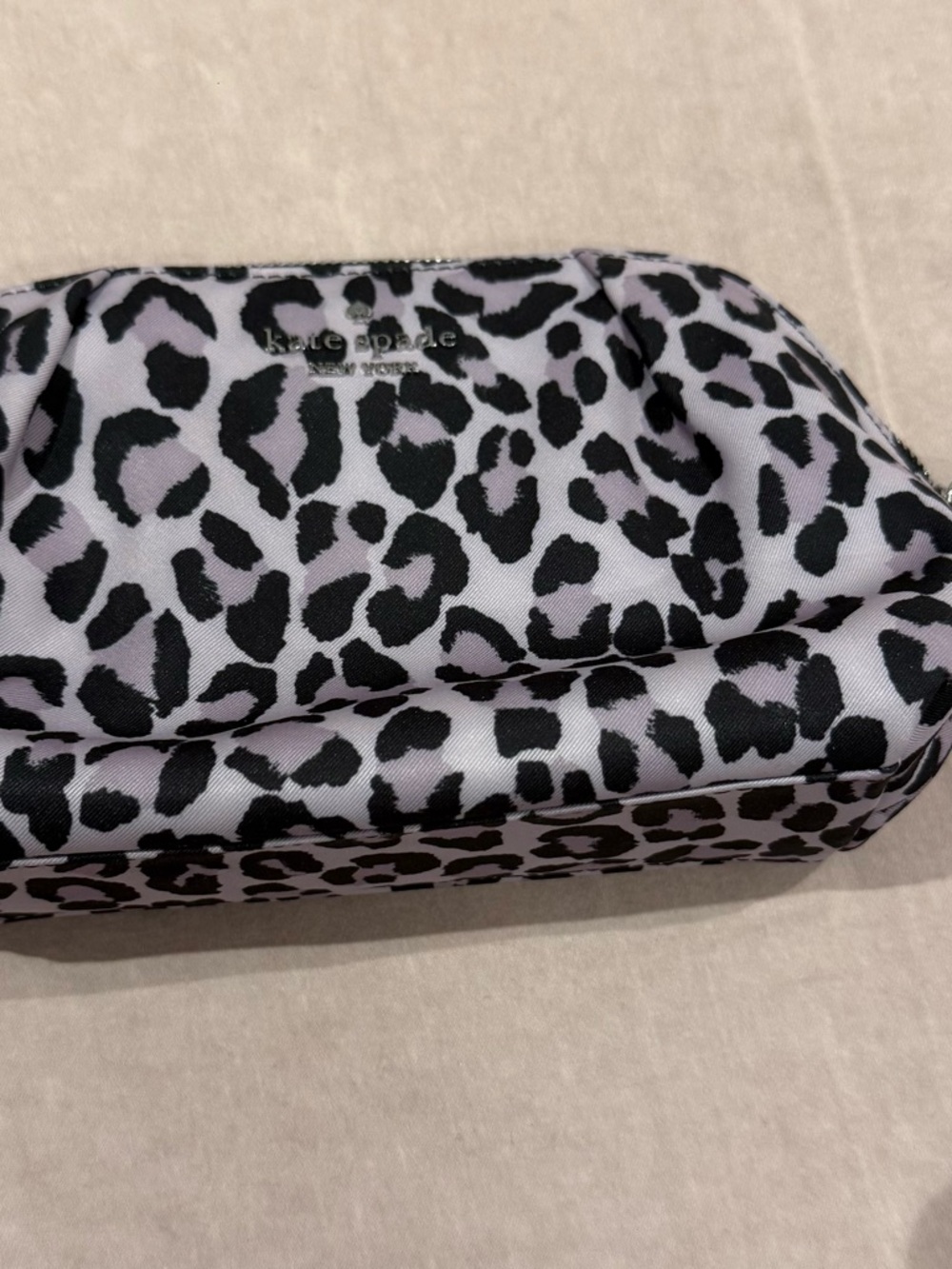 kate spade Leopard Print Cosmetic Pouch - Black & Gray